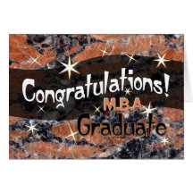 Congratulations M.B.A. Graduate Orange and Black Cards
