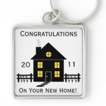 Congratulations New Home House Key Chain