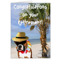 Congratulations on retirement boxer greeting card