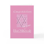 Congratulations on your Bat Mitzvah!-Pink Card