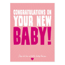 Congratulations on Your New Baby (female) Postcard