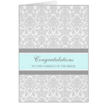 Congratulations Parents of the Bride Blue Grey Card