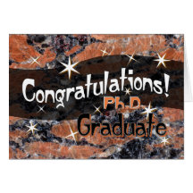 Congratulations Ph.D. Graduate Orange and Black Greeting Cards