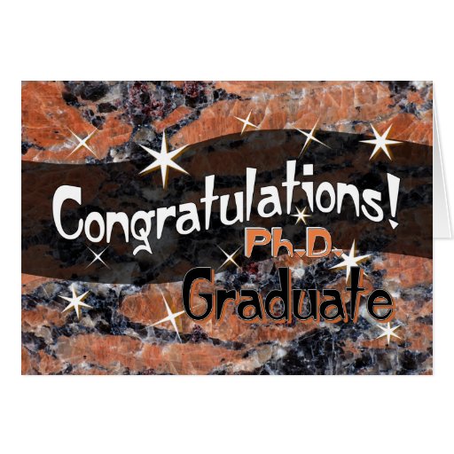 Congratulations Ph.D. Graduate Orange and Black Greeting Card | Zazzle