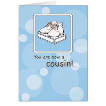 Congratulations to New Cousin, Baby Shoes Greeting Card