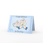 Congratulations - Twin Baby Boys Custom Card