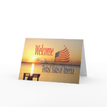 Congratulations US Citizenship US Flag and Sunrise