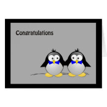 Congratulations Wedding/ Union Gay- Penguins Greeting Cards