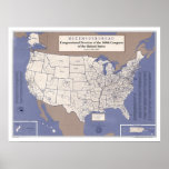 Congressional Districts Of USA  Map posters