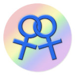 Connected Blue Female Symbols Stickers 01
