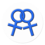 Connected Blue Female Symbols Stickers 02