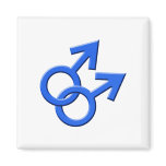 Connected Blue Male Symbols Magnet 03
