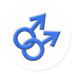 Connected Blue Male Symbols Stickers 02