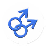 Connected Blue Male Symbols Stickers 03