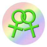 Connected Green Female Symbols Stickers 01