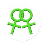 Connected Green Female Symbols Stickers 03