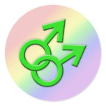 Connected Green Male Symbols Stickers 01