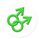 Connected Green Male Symbols Stickers 02