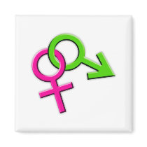 Connected Male and Female Symbols Magnet 005