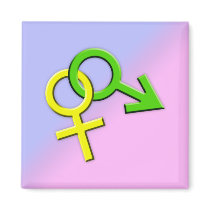 Connected Male and Female Symbols Magnet 007