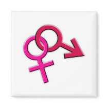 Connected Male and Female Symbols Magnet 020