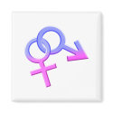 Connected Male and Female Symbols Magnet 024