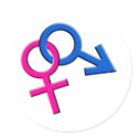 Connected Male and Female Symbols Stickers 003