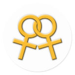 Connected Orange Female Symbols Stickers 02