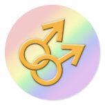 Connected Orange Male Symbols Stickers 01