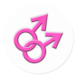 Connected Pink Male Symbols Stickers 02