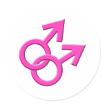 Connected Pink Male Symbols Stickers 03