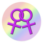 Connected Purple Female Symbols Stickers 01