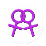 Connected Purple Female Symbols Stickers 03