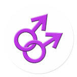 Connected Purple Male Symbols Stickers 03