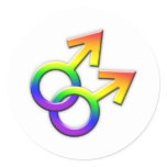 Connected Rainbow Male Symbols Stickers 02