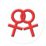 Connected Red Female Symbols Stickers 02