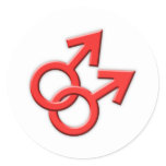 Connected Red Male Symbols Stickers 02