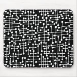 Connected Spots - White on Black Mouse Pads