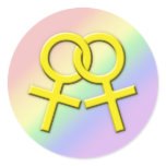 Connected Yellow Female Symbols Stickers 01