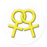 Connected Yellow Female Symbols Stickers 02