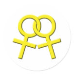 Connected Yellow Female Symbols Stickers 03