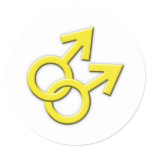 Connected Yellow Male Symbols Stickers 02