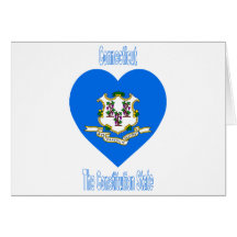 Connecticut Flag Heart Card
