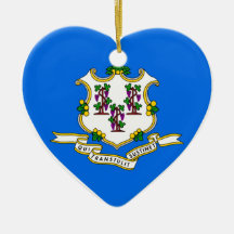 Connecticut Flag Heart Ornament