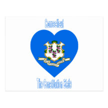 Connecticut Flag Heart Postcard