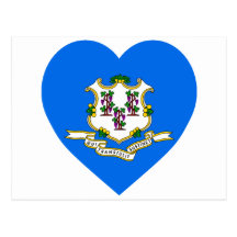 Connecticut Flag Heart Postcards
