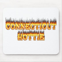 Connecticut hottie fire and flames mousepad