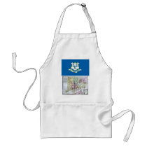 Connecticut Map and State Flag Apron
