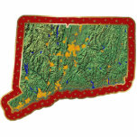 Connecticut Map Christmas Ornament Cut Out photo sculptures