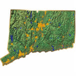 Connecticut Map Magnet Cut Out photo sculptures
